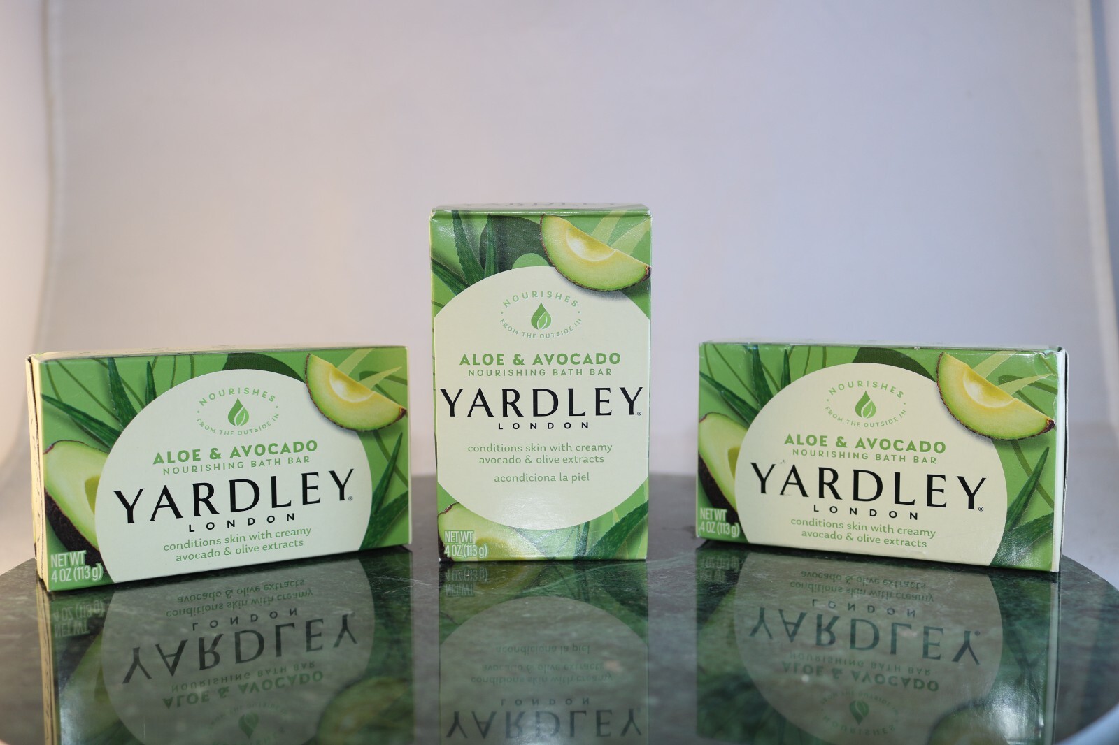 3 Yardley London Nourishing Bath Soap Bar Aloe & Avocado Conditions Skin