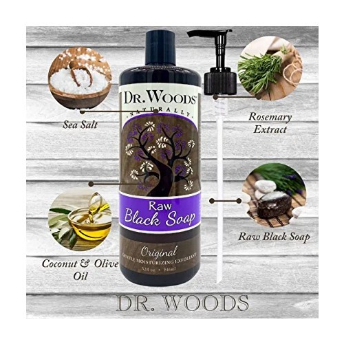 Dr. Woods Naturally Original Moisturizing Raw Black Liquid Soap 32 fl oz