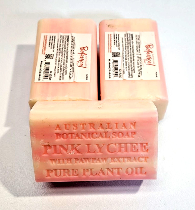 AUSTRALIAN BOTANICAL SOAP – Pink Lychee Bar Soap 6.6 Oz 3 – PCS INCLUDED