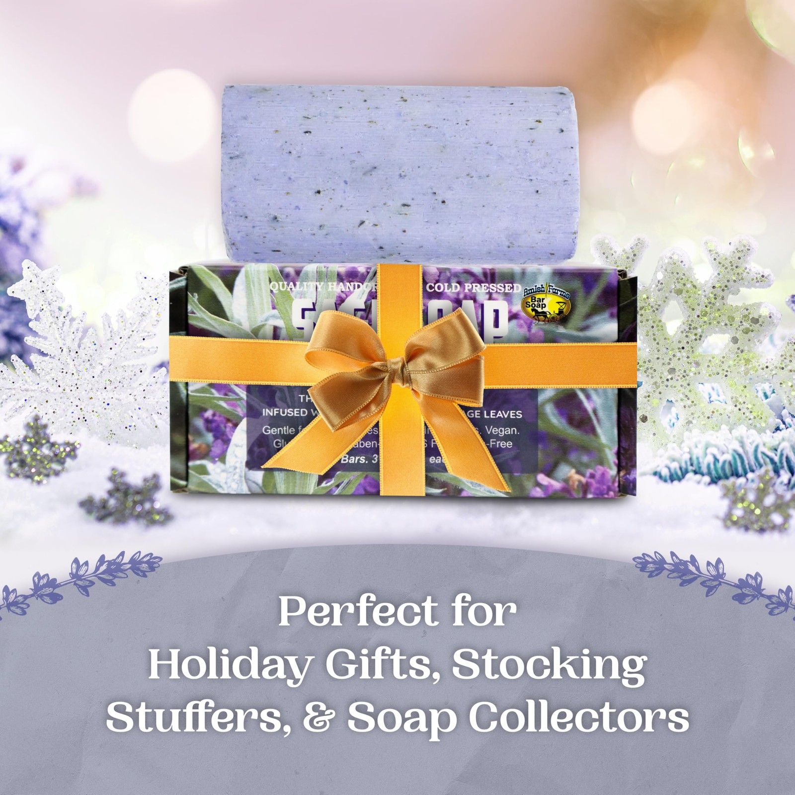 Amish Farms Sage Soap Bar, Original 16 Ounce (Pack of 1), Lavender Color