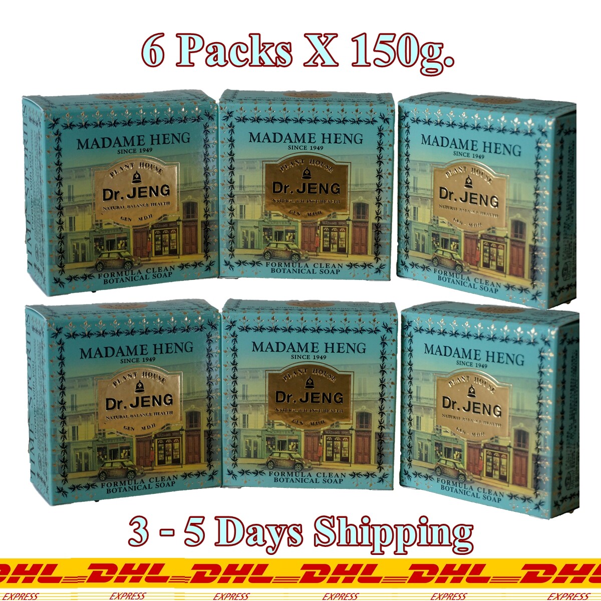 6 X 150g Madame Heng Care Spa Soap Love Time Story Natural Balance Botanical