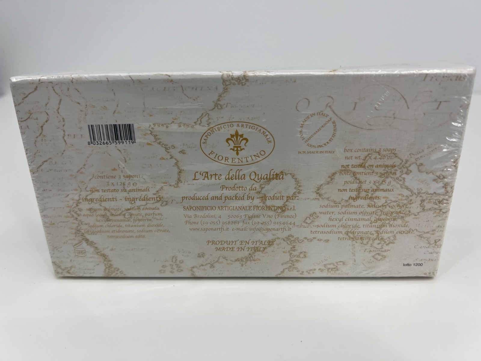 Saponificio Artigianale Fiorentino Handmade Italian Soap Gift 3 x 4.40 oz