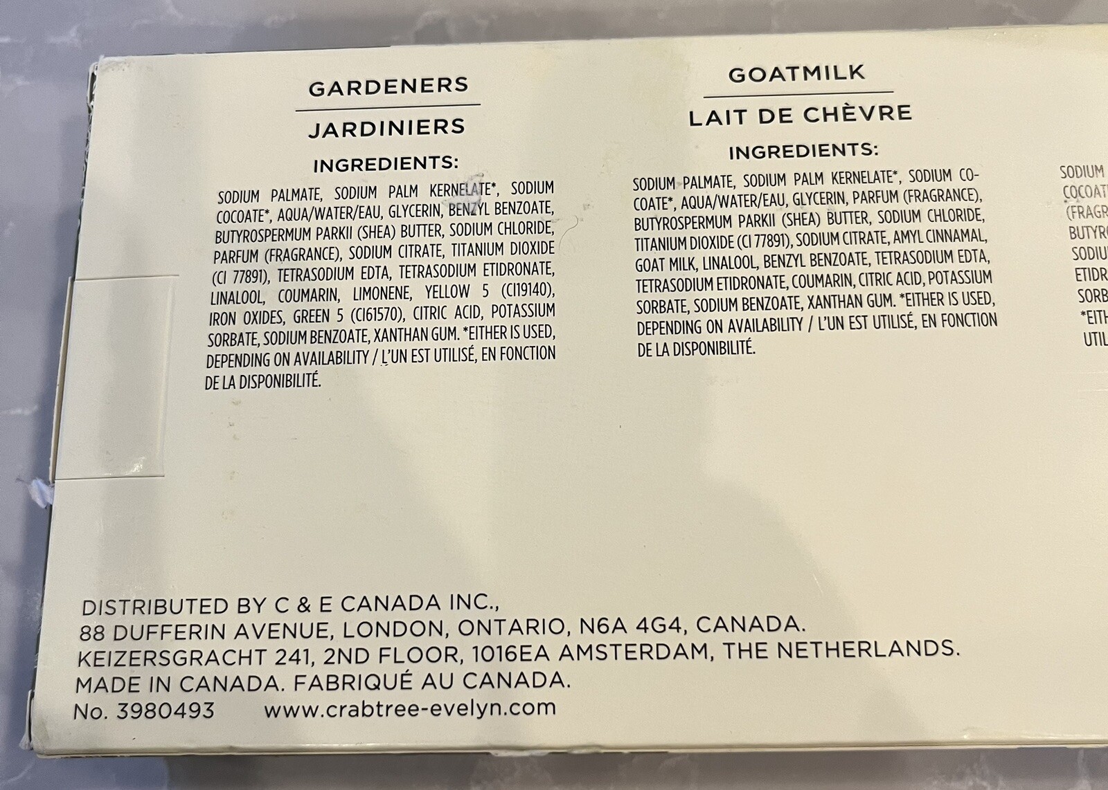 Crabtree & Evelyn Essentials Soap Goatmilk, LaSource & Gardeners~Set Of 3 ~ New