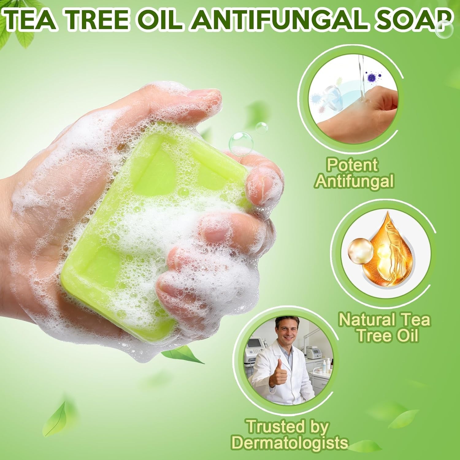Soap Bar for Athlete’s Foot, Jock Itch & Ringworm – Tea Tree Oil, Cha