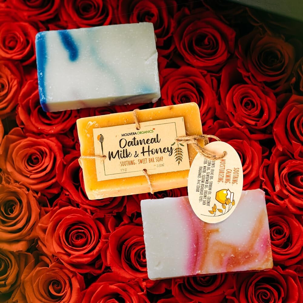 Handmade Oatmeal Milk and Honey Bar Soap (3 Count) – Soothing Face and body