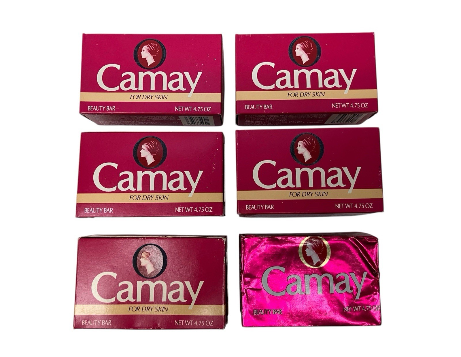 Vintage 6 Camay Beauty Bar Soap 5 For Dry Skin Formula 4.75 oz