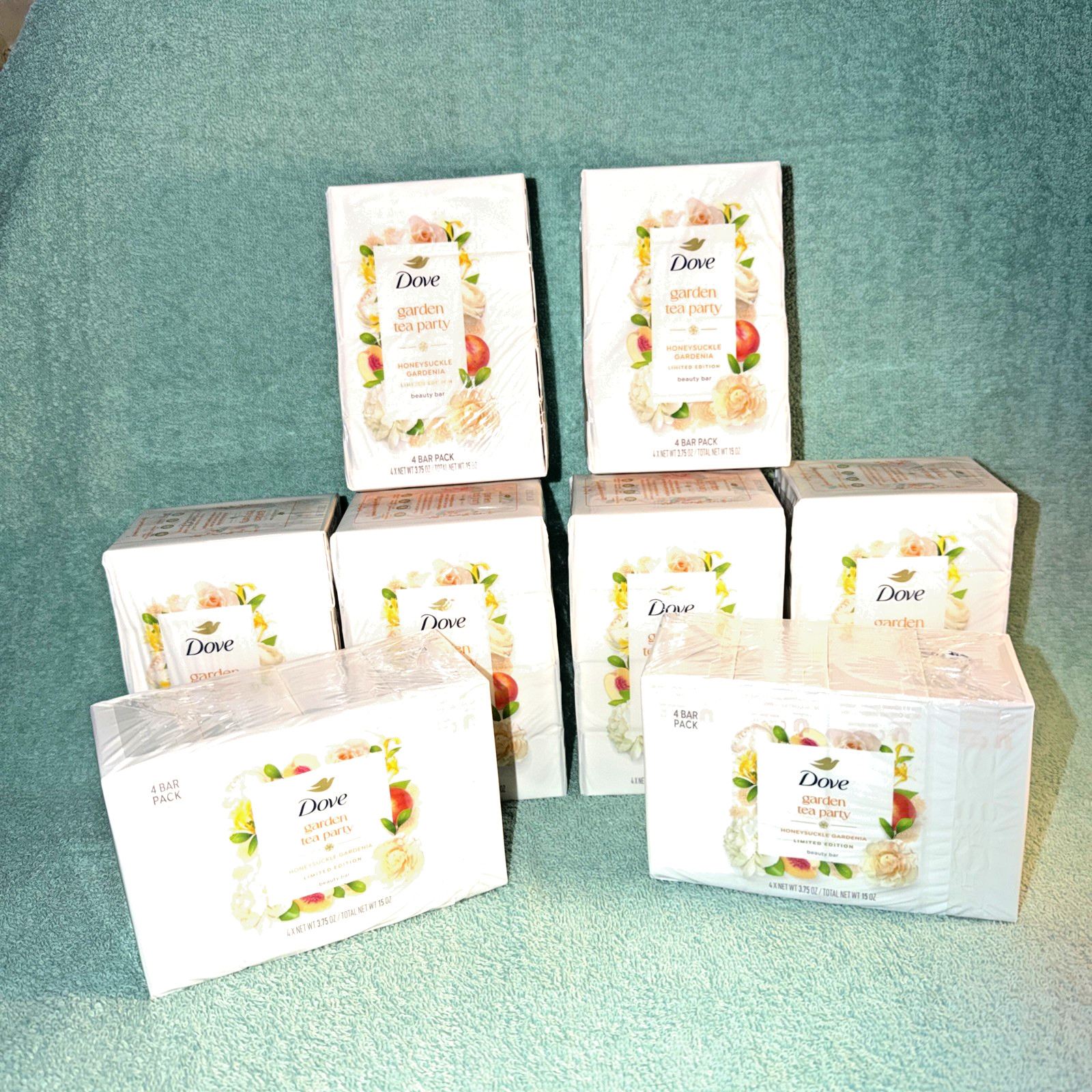 40 LIMITED EDITION Dove Garden Tea Party HONEYSUCKLE GARDENIA 40 Beauty Bars