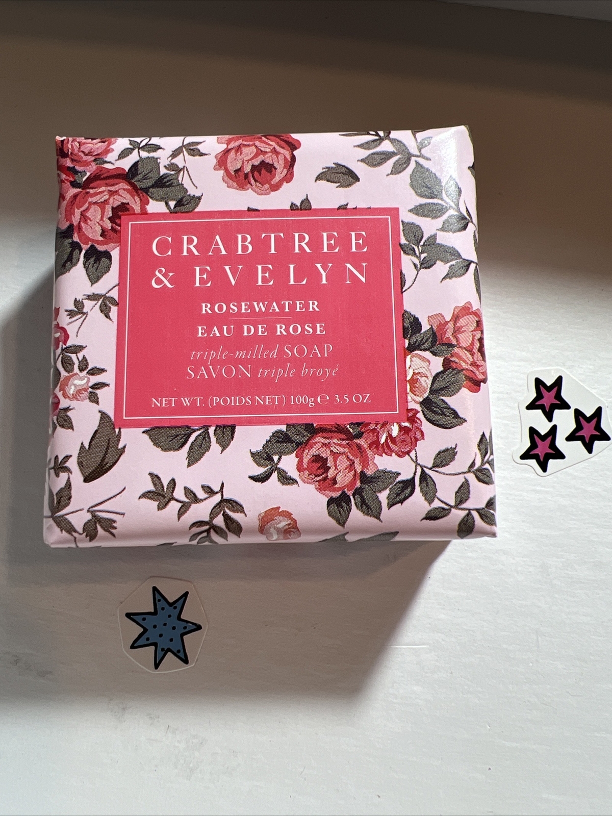 3x Crabtree & Evelyn Rosewater Triple Milled Soap 3.5 oz New & Sealed Rose 🌹