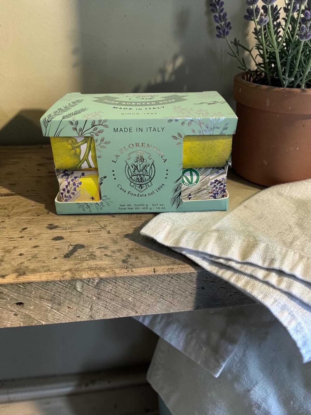 La Florentina Citrus Soap Set 2 Pack Boboli Citrus Lemon Lavender Made Italy 7oz