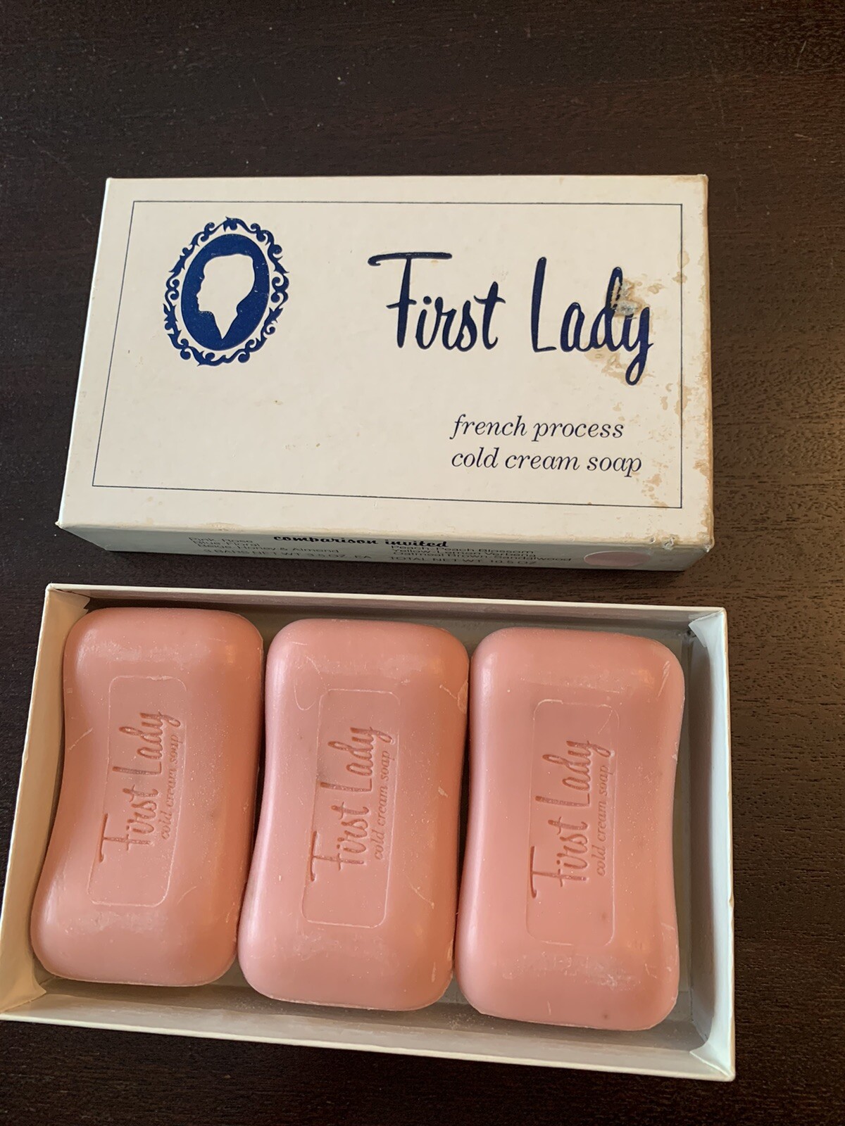 Vintage First Lady French Process Cold Cream Soaps 3.5 Ounces Each 10.5 Total