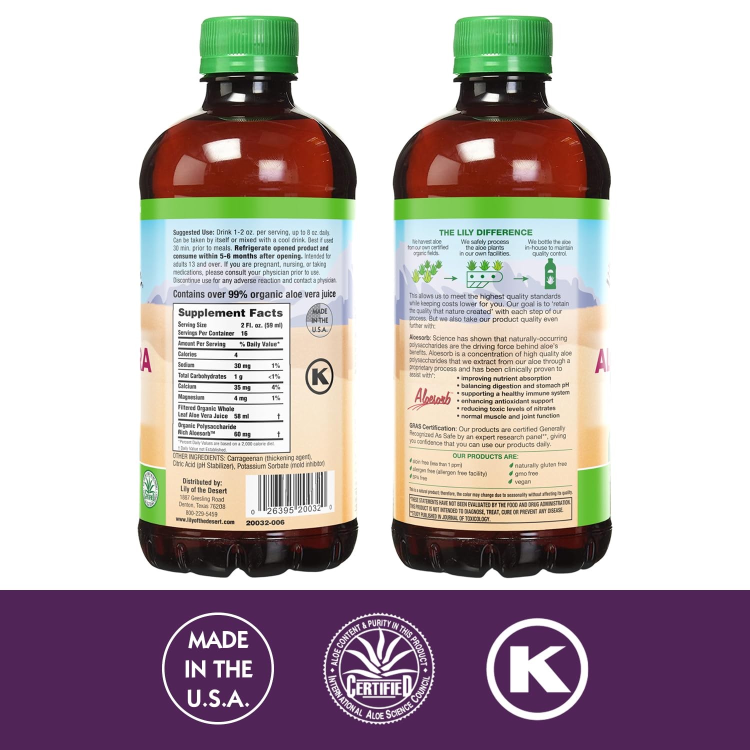 Lily Of The Desert Aloe Vera Gel, 32 Fl Oz (Pack of 1), Whole Leaf