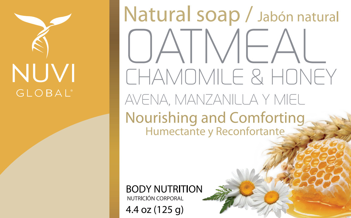 Nuvi Global Oatmeal Chamomile and Honey Soap 4.4oz Pack of 6 for soft Skin