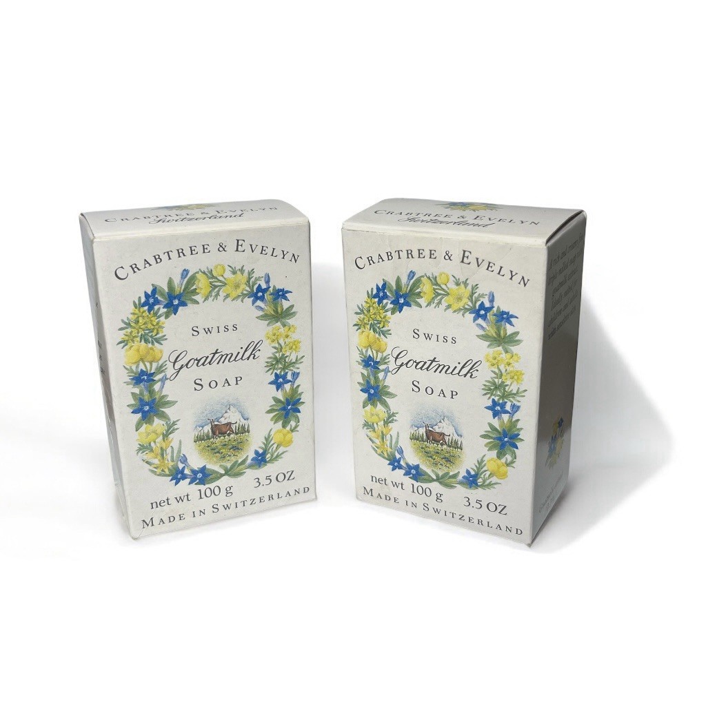 2 Crabtree & Evelyn Goatmilk Soap 3.5oz Goat Milk Soap Bar Vintage