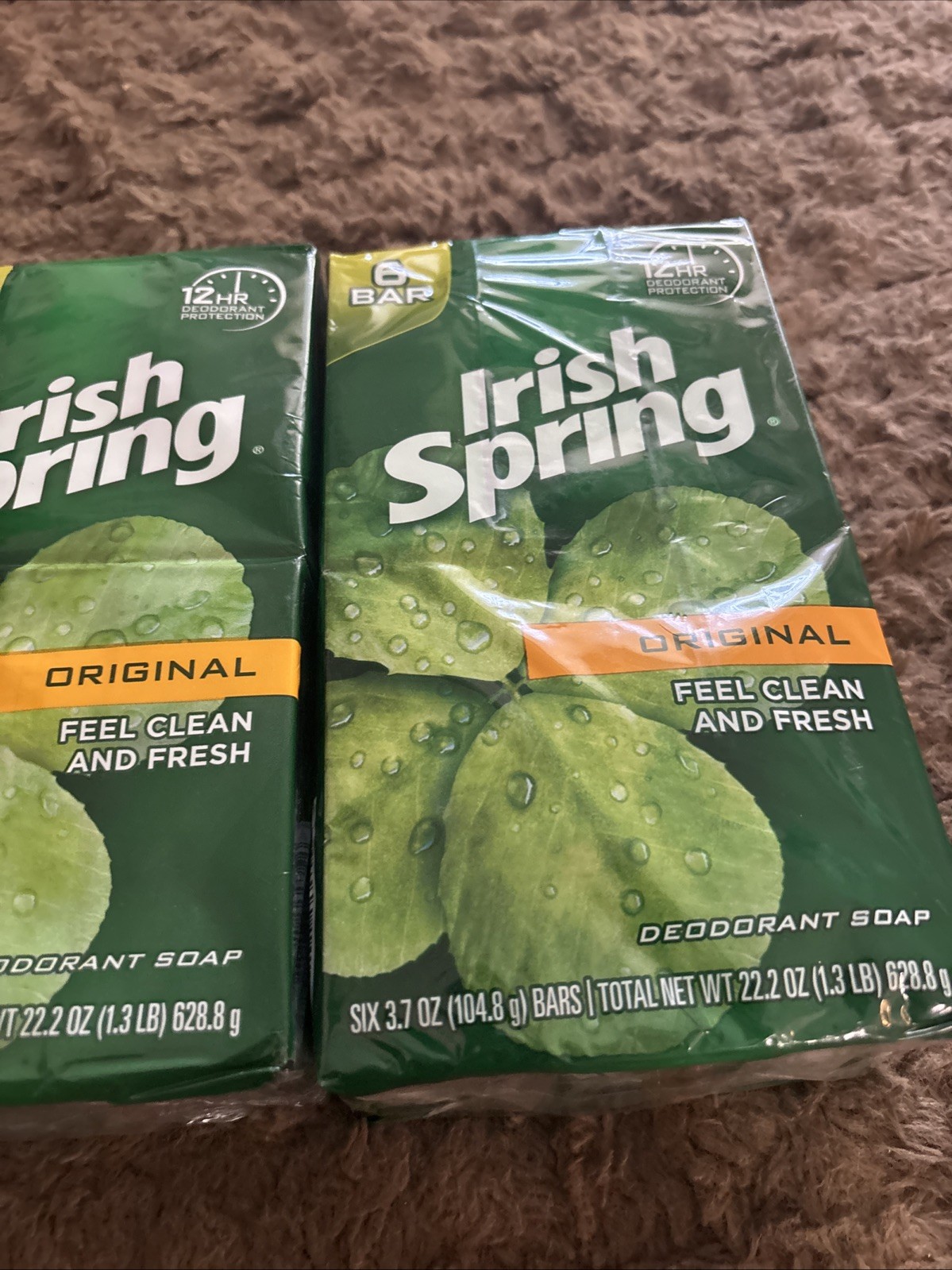 12 Irish Spring Original Clean Bar Soap 3.7 oz Each – No Flaxseed or Linseed Oil