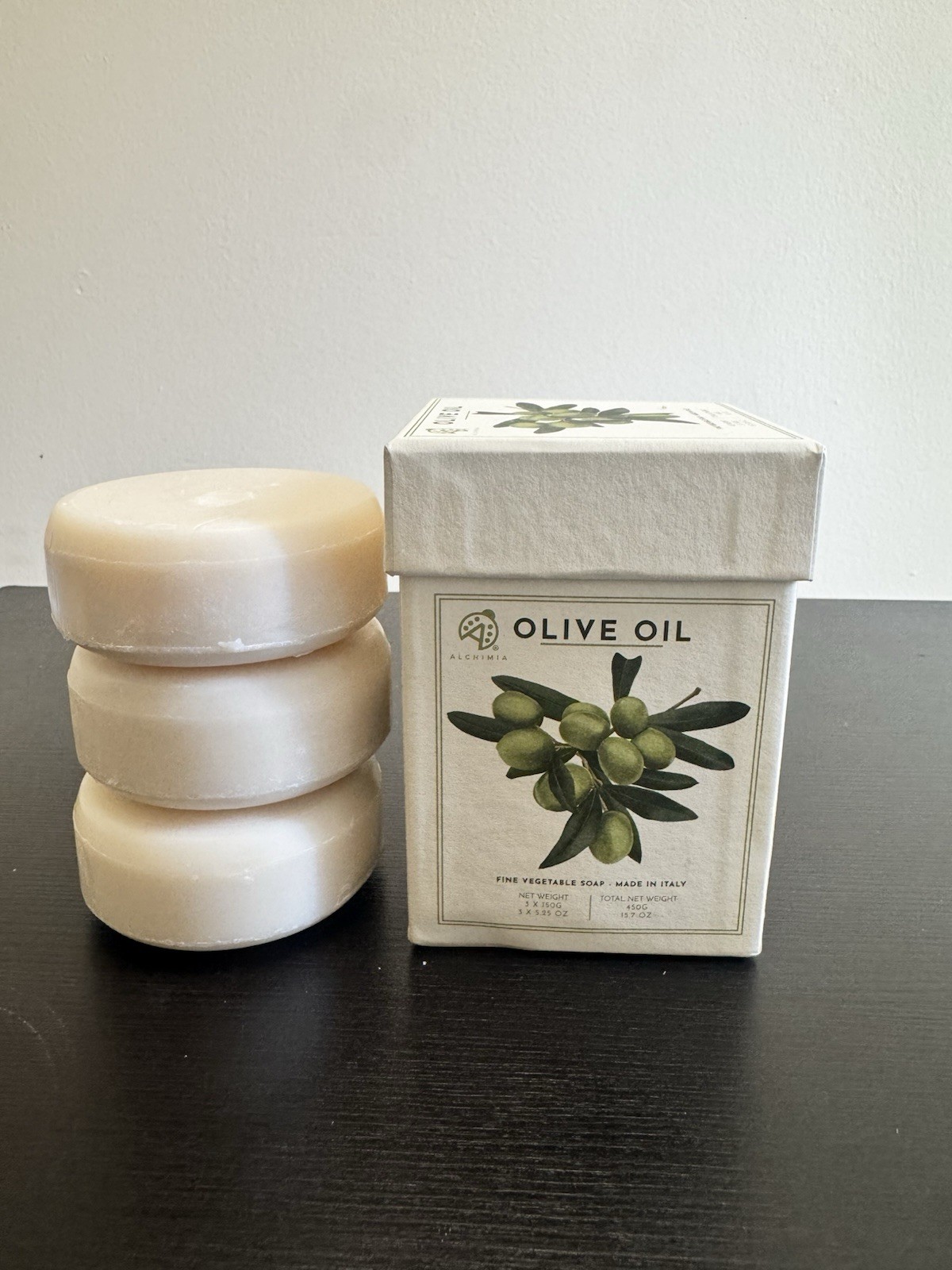 Alchimia Olive Oil Vegetable Soap 3 Pack for Body & Hands, 5.25 oz Each