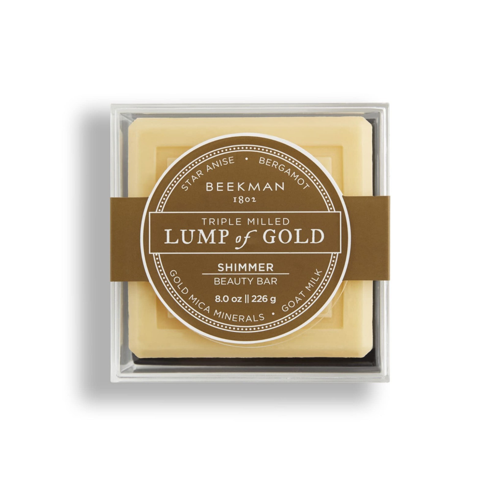 Beekman Lump of Gold Shimmer Soap Goat Milk Star Anise Bergamot Gift Boxed!