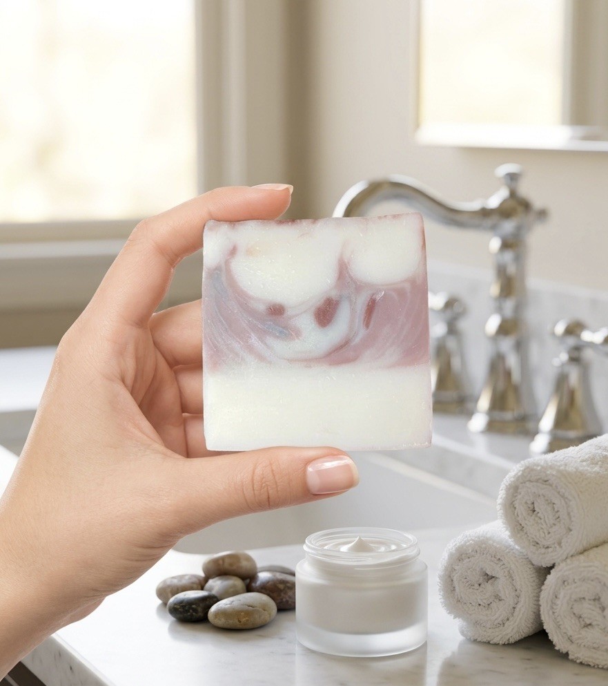 Sea Petals Handmade Soap, Lavender, Geranium, Ylang Ylang, Frankincense Blend