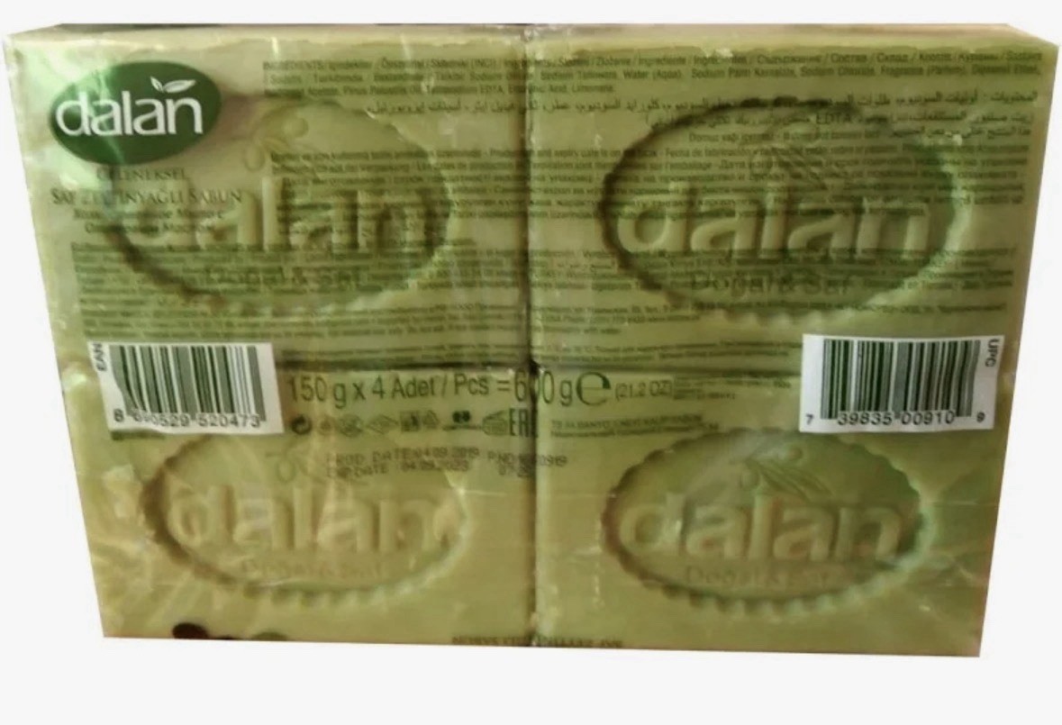 Dalan Geleneksel Olive Oil Soap Bar Traditional Olive Scent 4x150g (600g)