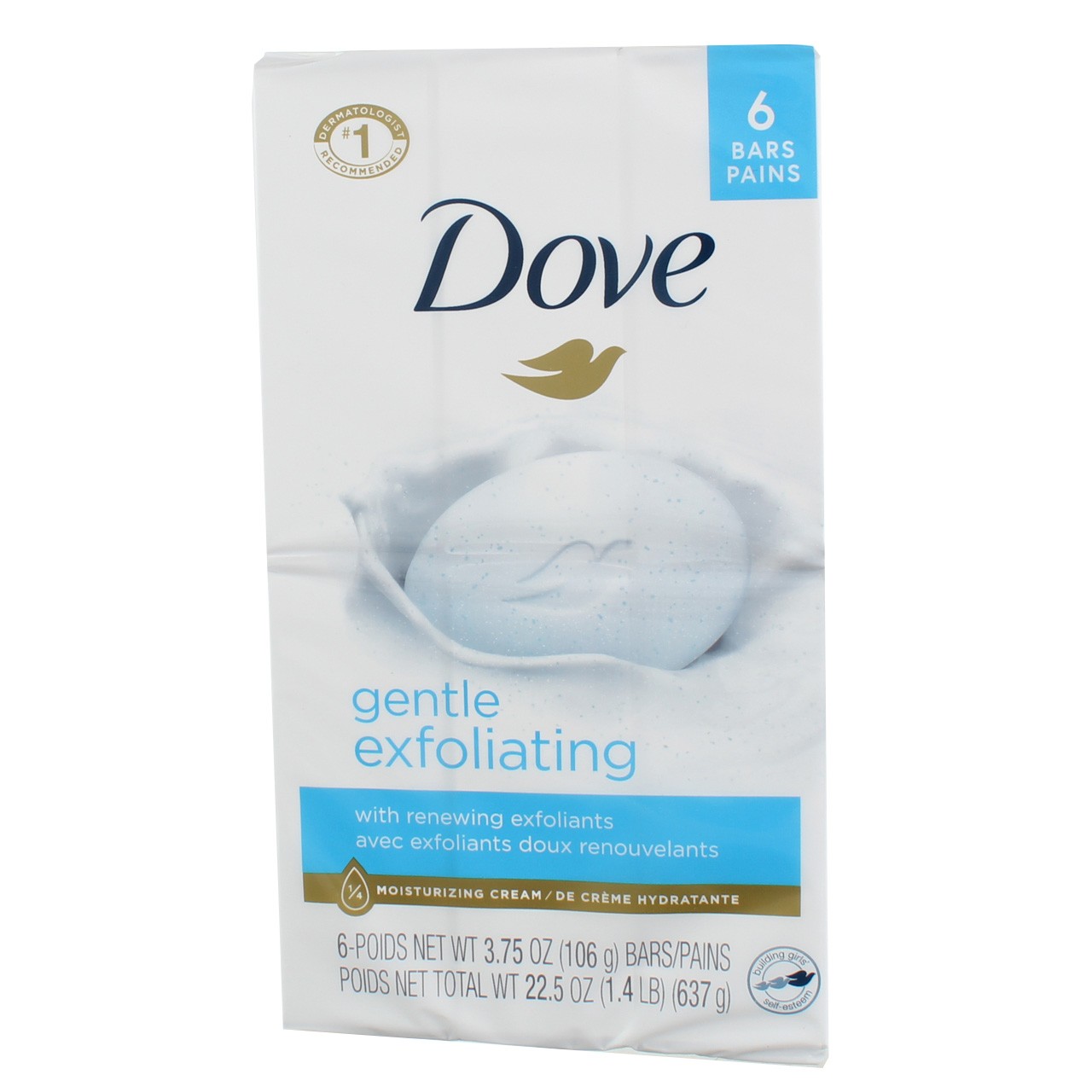 4 Pack Dove Gentle Exfoliating Moisturizer Cream Bars, Fragrance Free, 3.75 o…