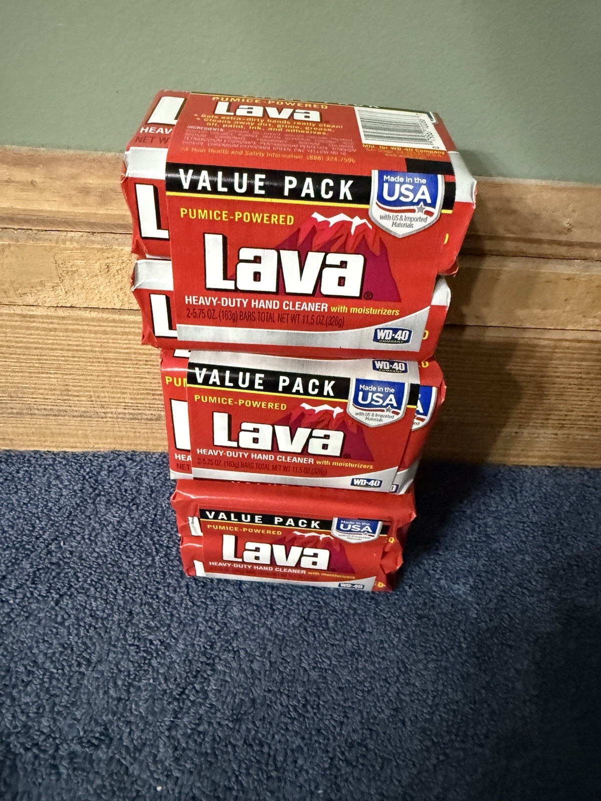 Lava Hand Soap 5.75 oz Bar Heavy Duty Pumice Powered Cleaner, WD40 . 6 Bars