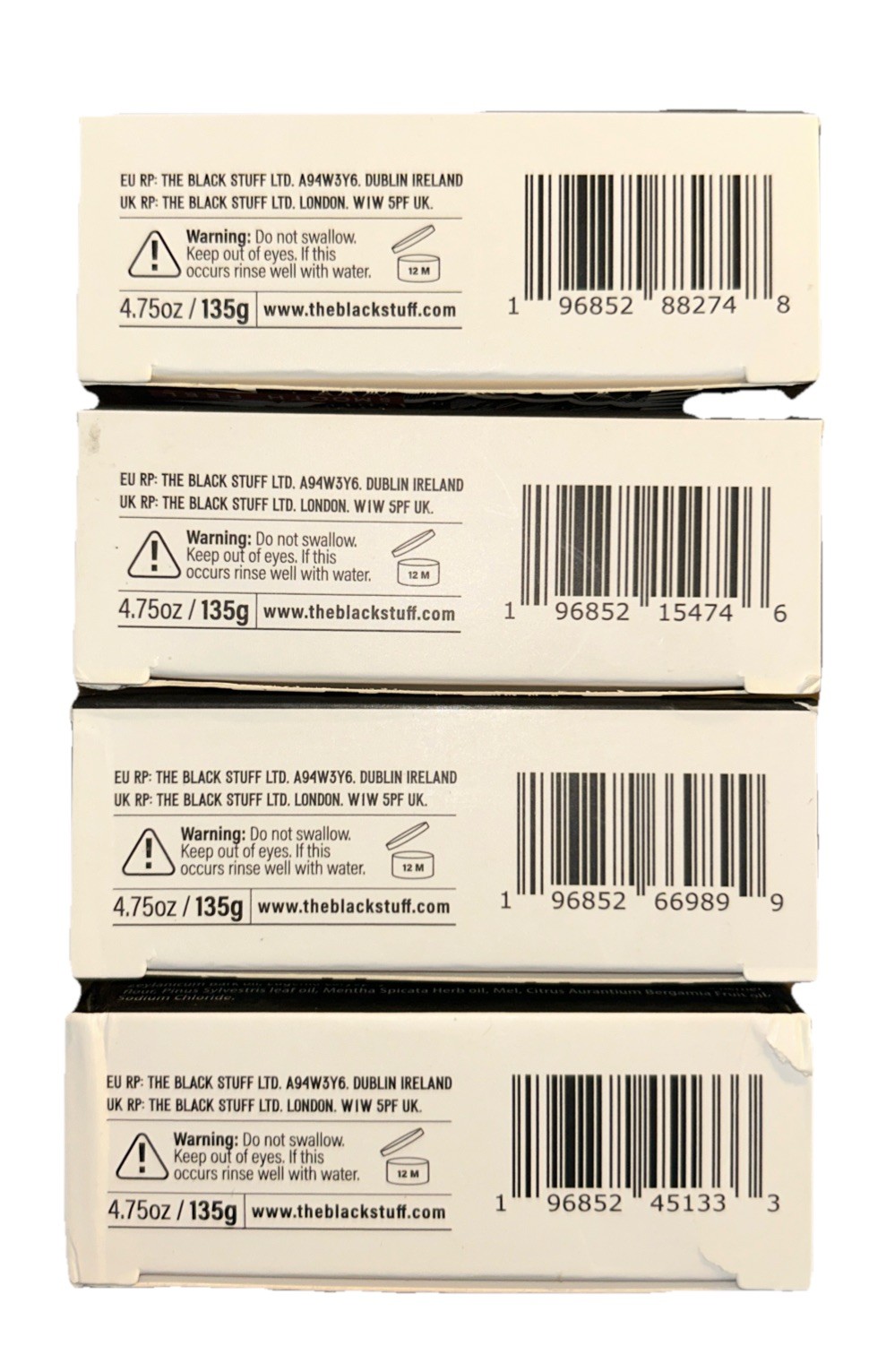 Lot Of 4 The Black Stuff Frankensoap LIMITED EDITION Natural Irish Soap