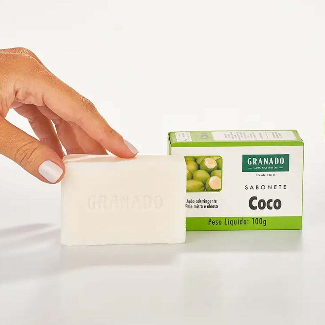 Lot of 10 Coconut Bar Soap Oily Skin Care Body Scalp 100g Granado