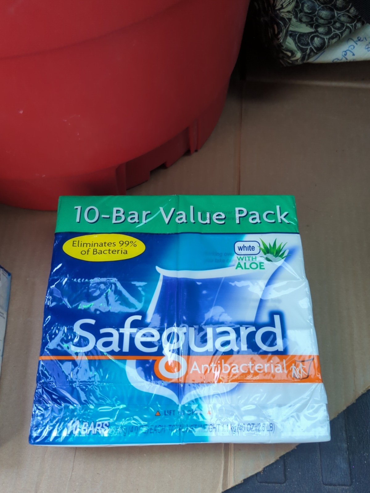 Safeguard Antibacterial Deodorant Soap Bar WHITE With Aloe 99% Antibac (10 Pack)