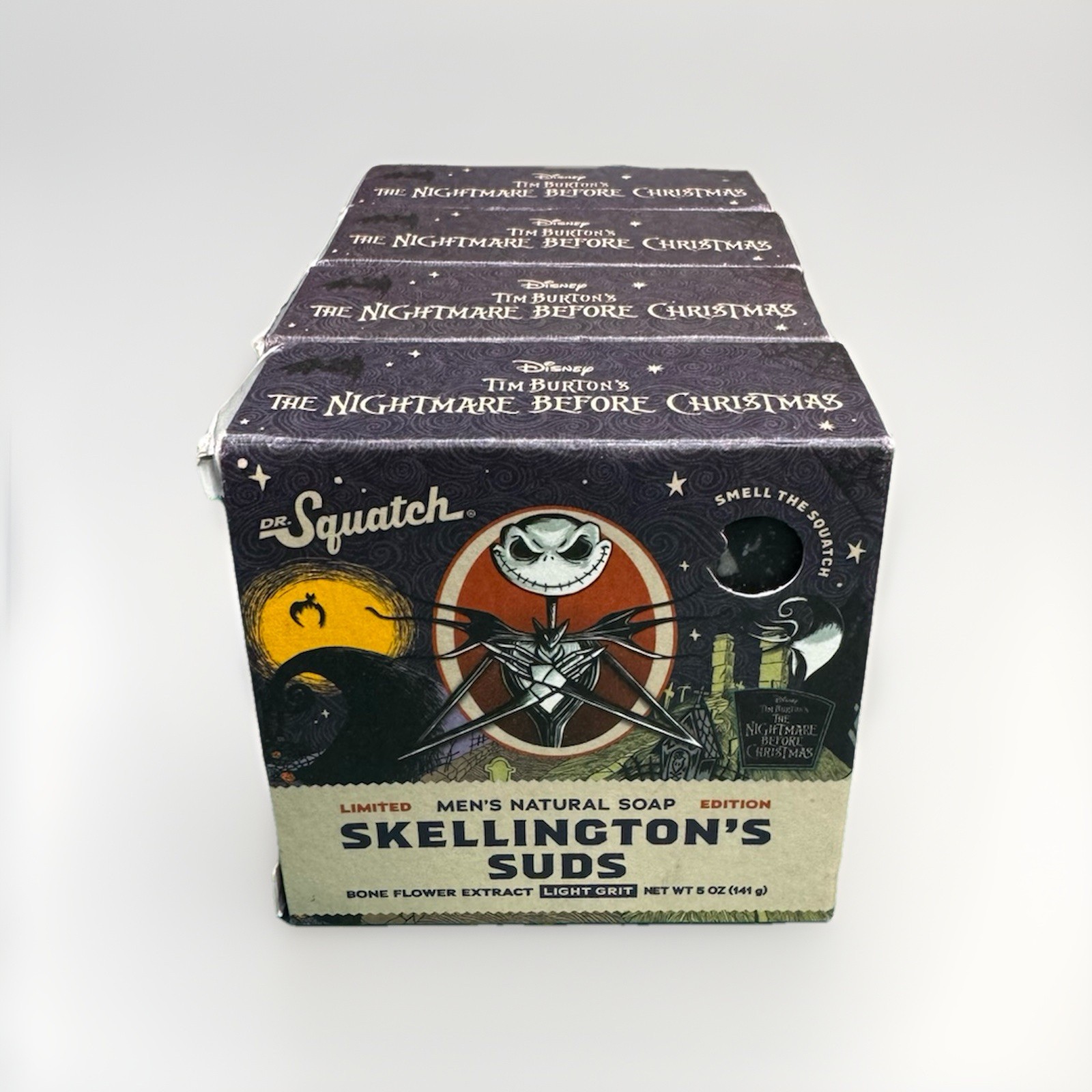 Lot of 4 Dr Squatch Skellington’s Suds Soap Disney Nightmare Christmas