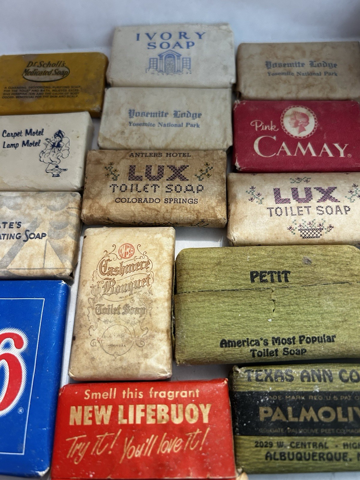 Lot of 18 Hotel Travel Size Mini Bar Bath Soaps Vintage