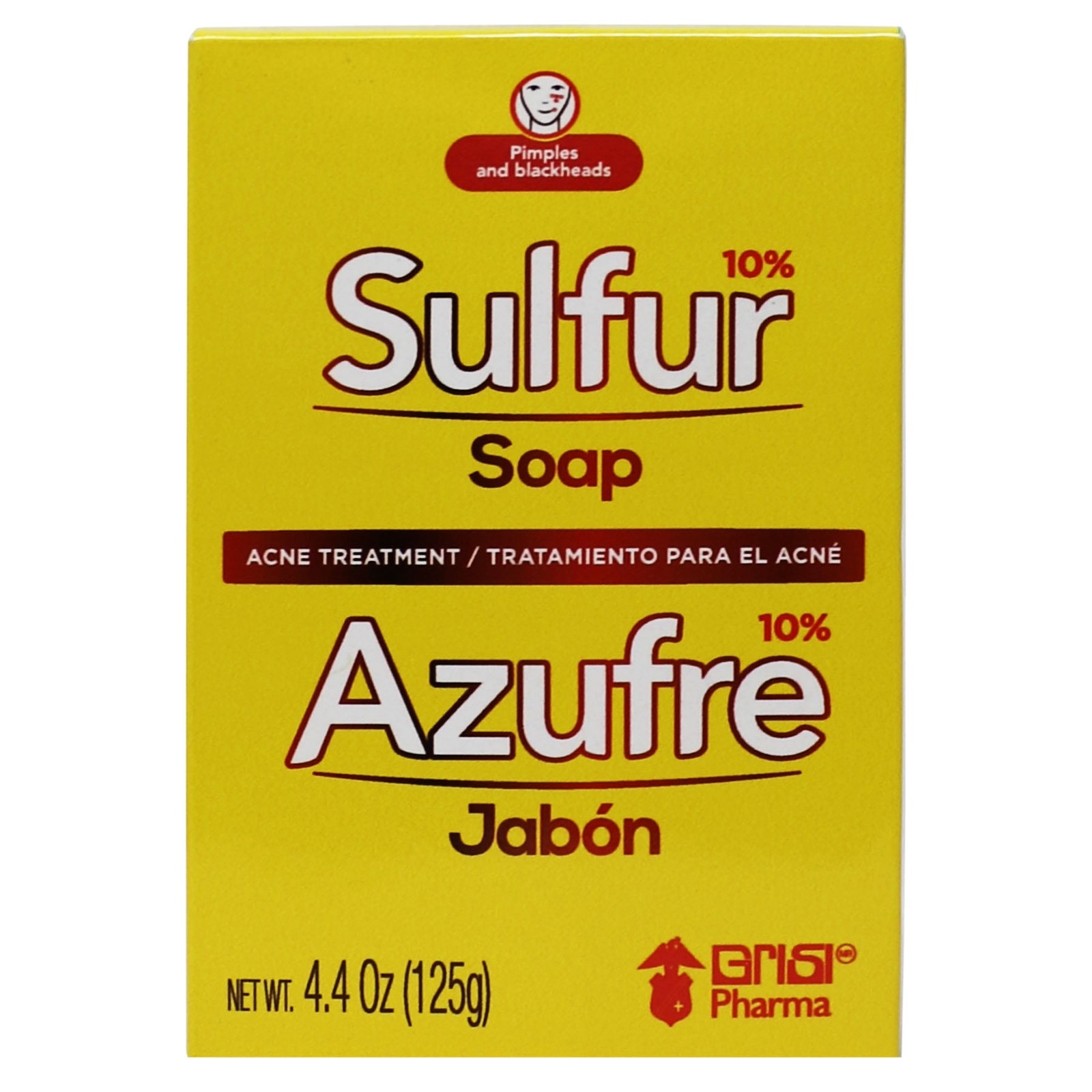 Grisi Sulfur Facial Soap Acne Treatment with Lanolin. 4.4 oz 2-Pack