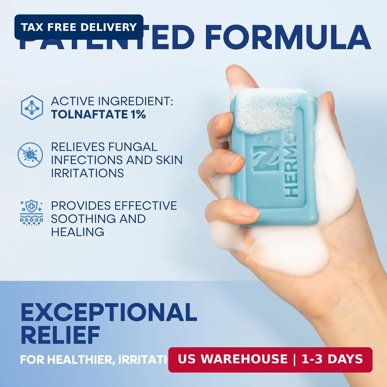Tea Tree Oil Antifungal Soap Bar 1-Pack 2 Bars Jock Itch Athlete Foot Face Wash