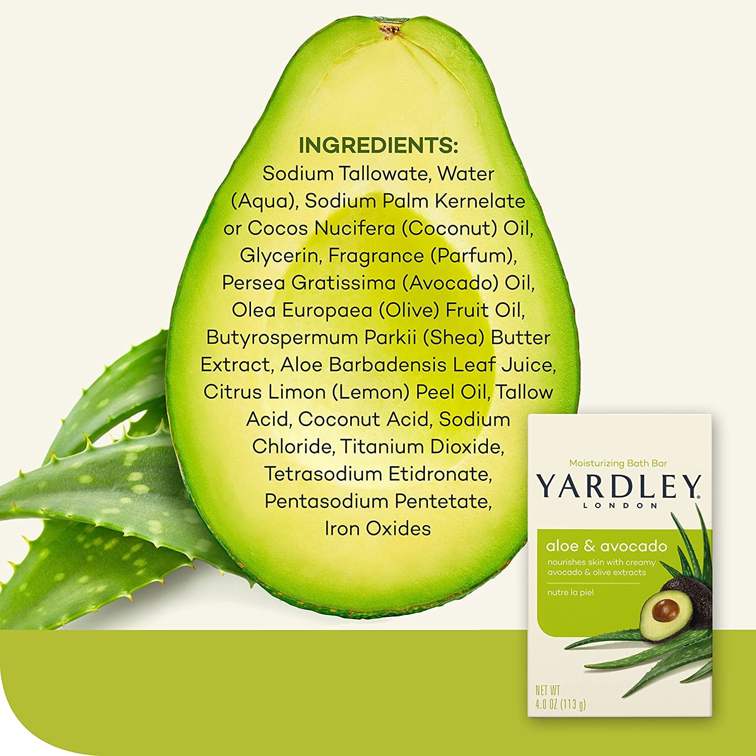 Yardley London Moisturizing Soap Aloe & Avocado 2 x 4oz Bars