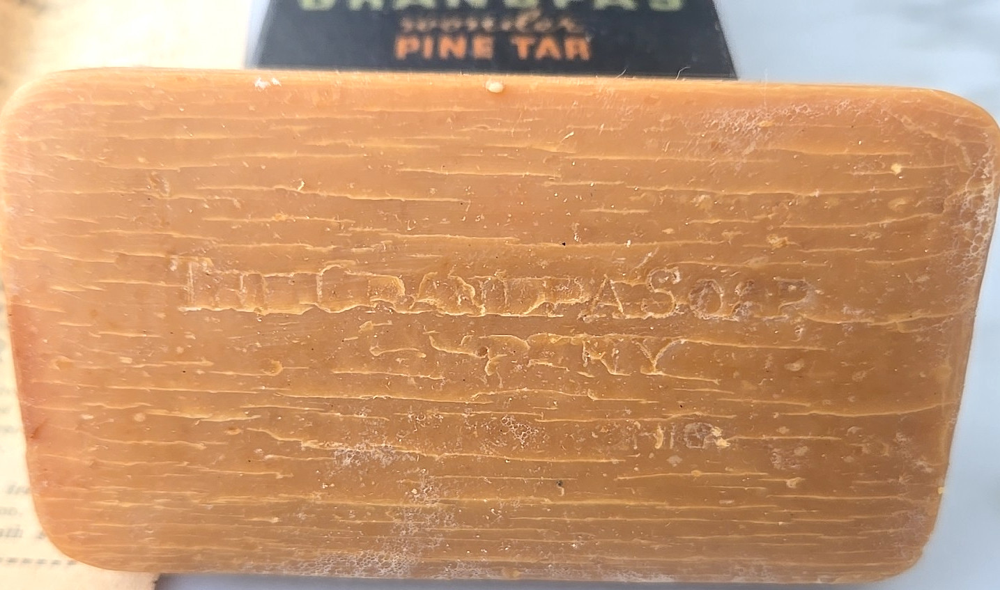 Vintage Grandpa’s Wonder Pine Tar Toilet Soap W/Instructions NOS
