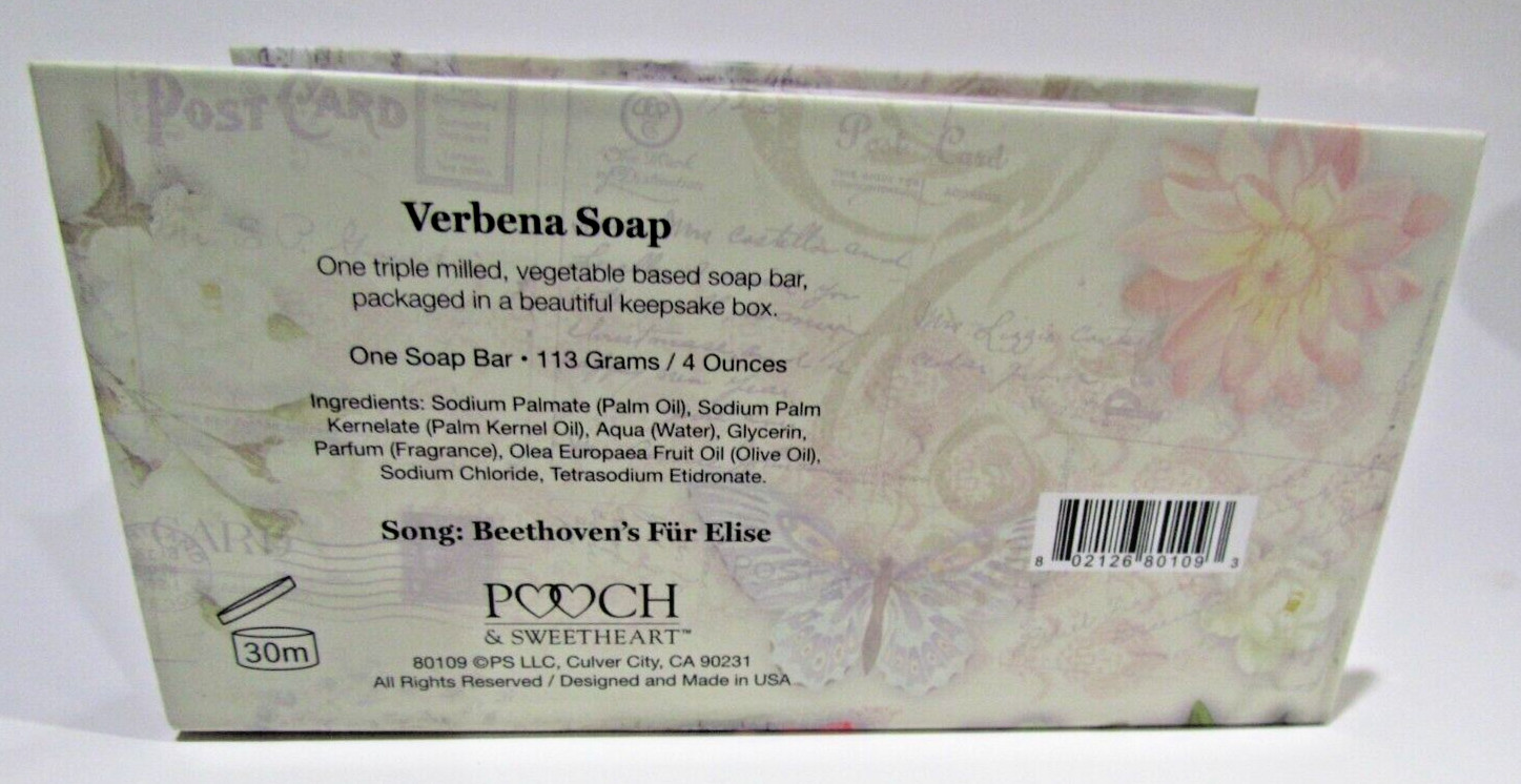 Pooch & Sweetheart EIFFEL TOWER BOX W/SOAP ~Verse on Top of Box~VERBENA SOAP~NEW