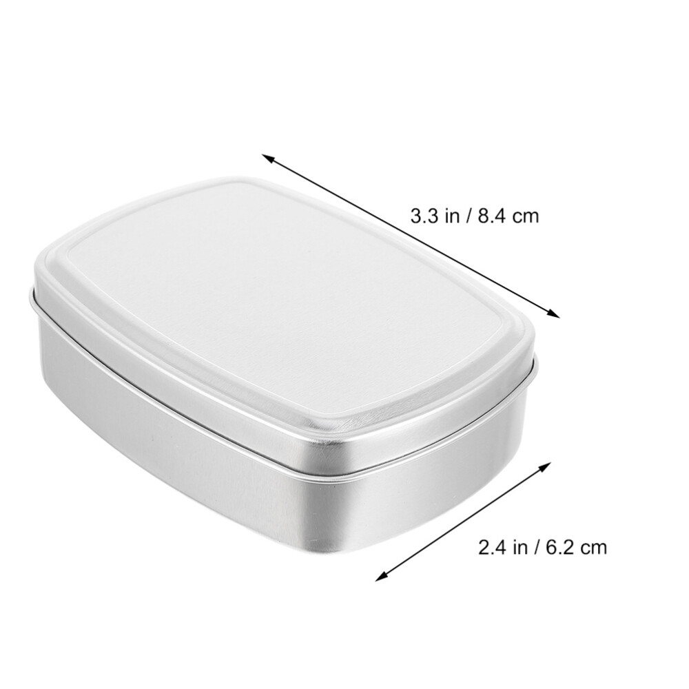 3PCS Travel Soap Container Soap Boxes Tin Cookie Box Rectangular Metal Tin