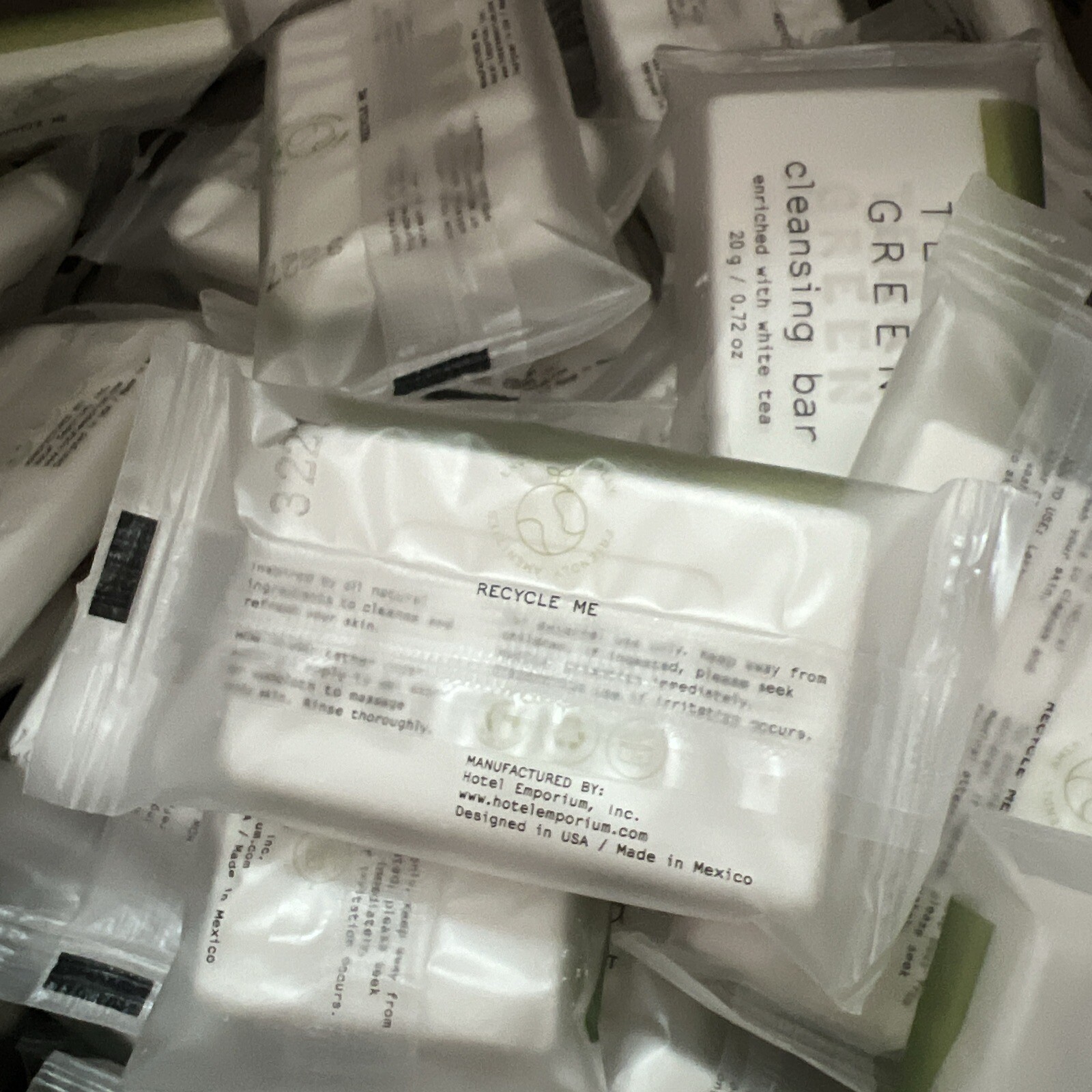 100 Pk Terra Green Cleansing Bar W/ White Tea .72oz Each Travel Sz | New