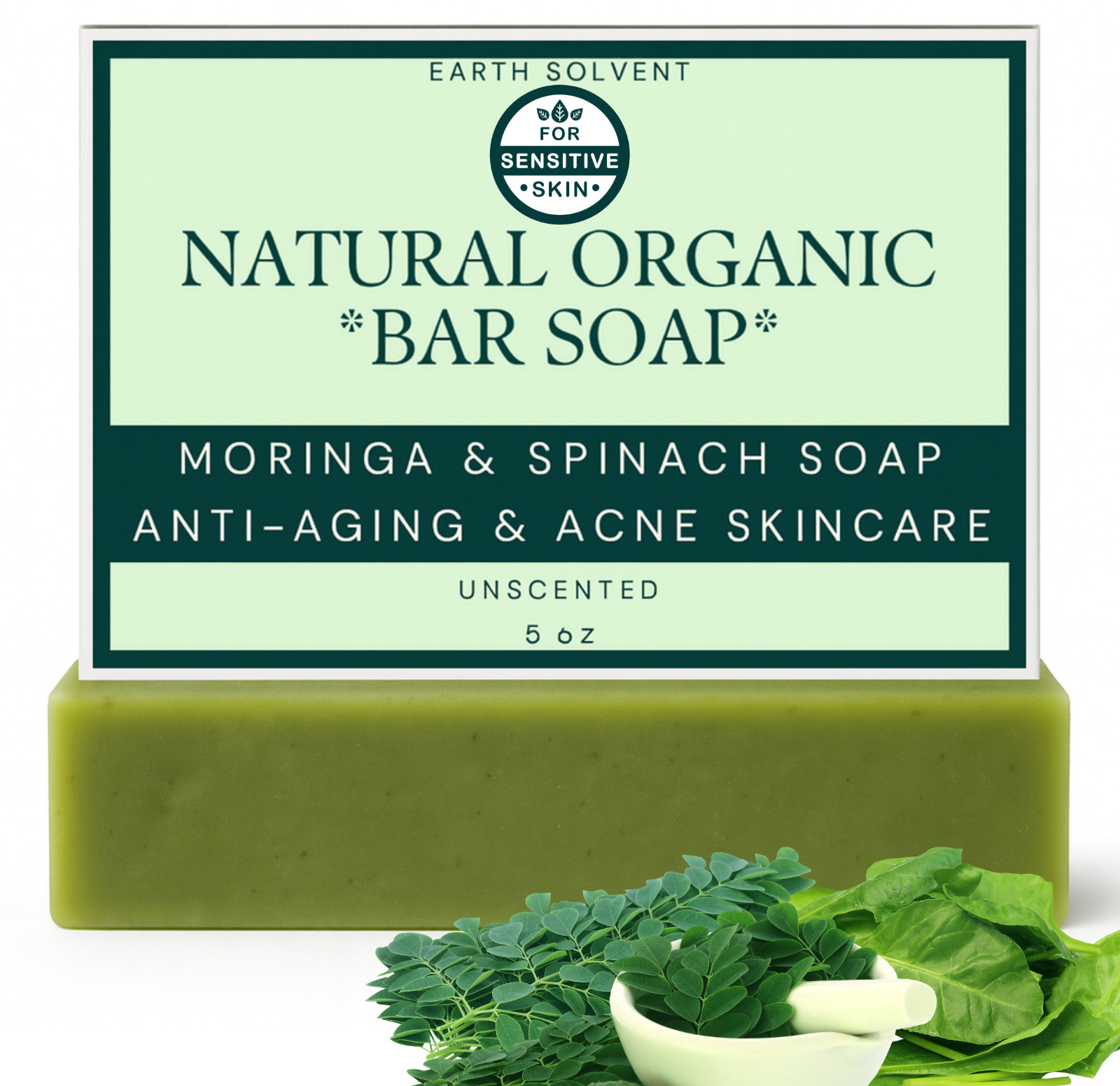 Earth Solvent Natural Organic Handmade Soap For Face & Body Mild Soap Bar 5oz