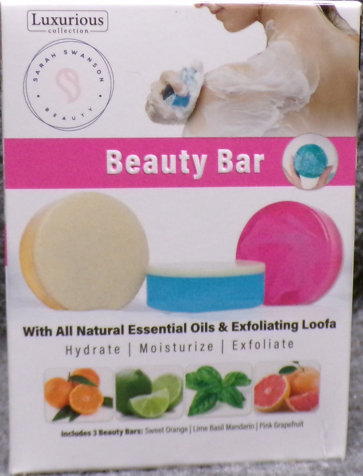 Sarah Swanson Beauty Bar Soap Two Boxes & Cosmetic Bag 3 Bars Each