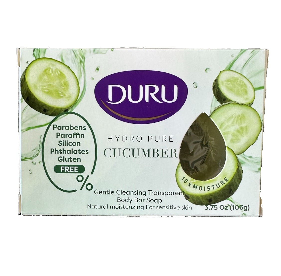 4 Pack Duru Hydro Pure Cucumber Transparent Body Bar Soap 3.75 oz Sensitive Skin