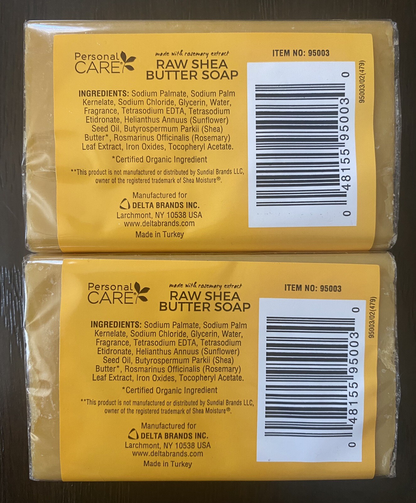 2 Raw Shea Butter Bar Soaps Gently Moisturizing Skin With Rosemary Extract 4oz