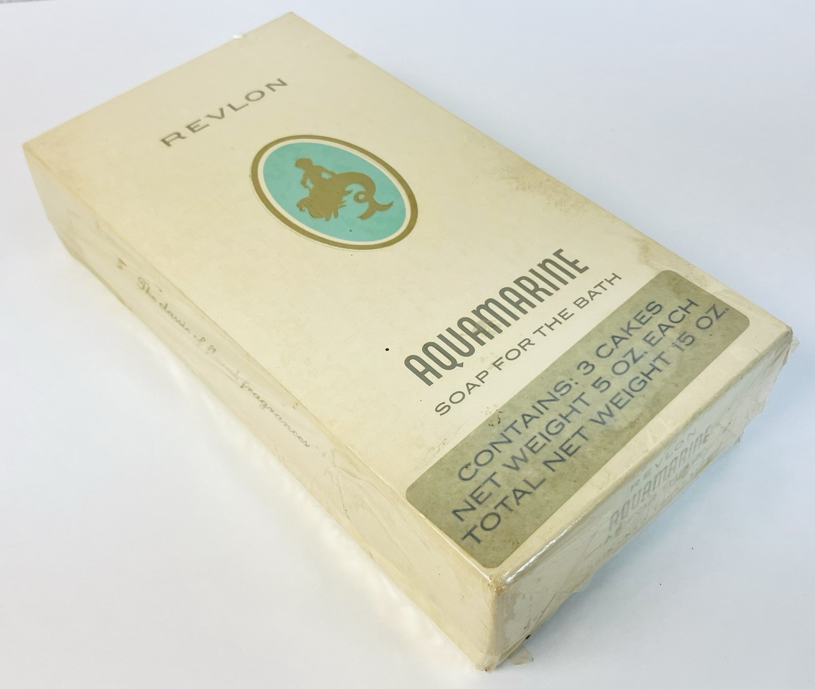 Vintage Lot Of 3 Revlon Aquamarine LUXURY Soap Bars ~ Brand New In SEALED BOX!
