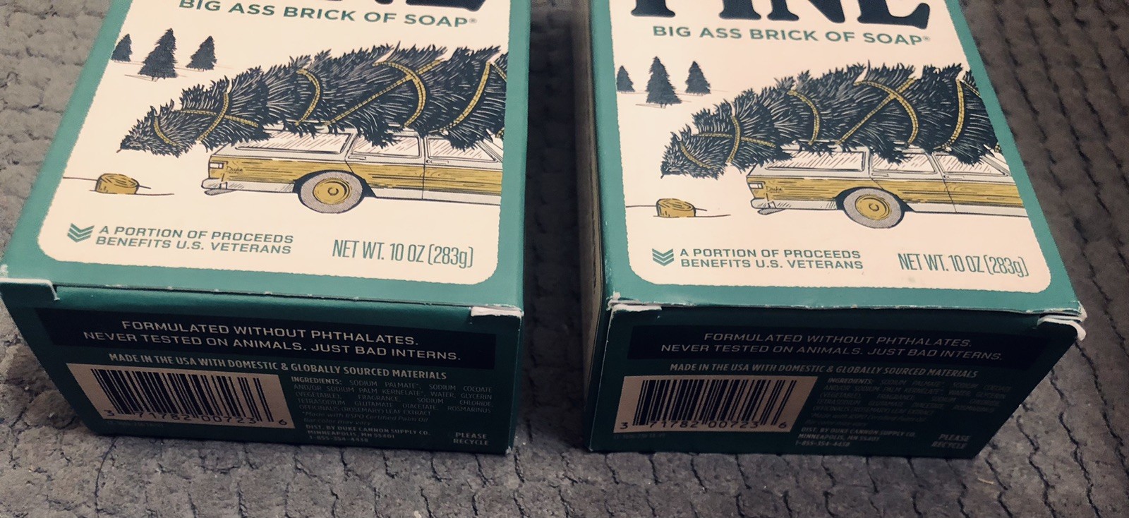 Duke Cannon Illegally Cut Pine Big A.. Brick of Bar Soap 10 oz. (Lot of 2) New