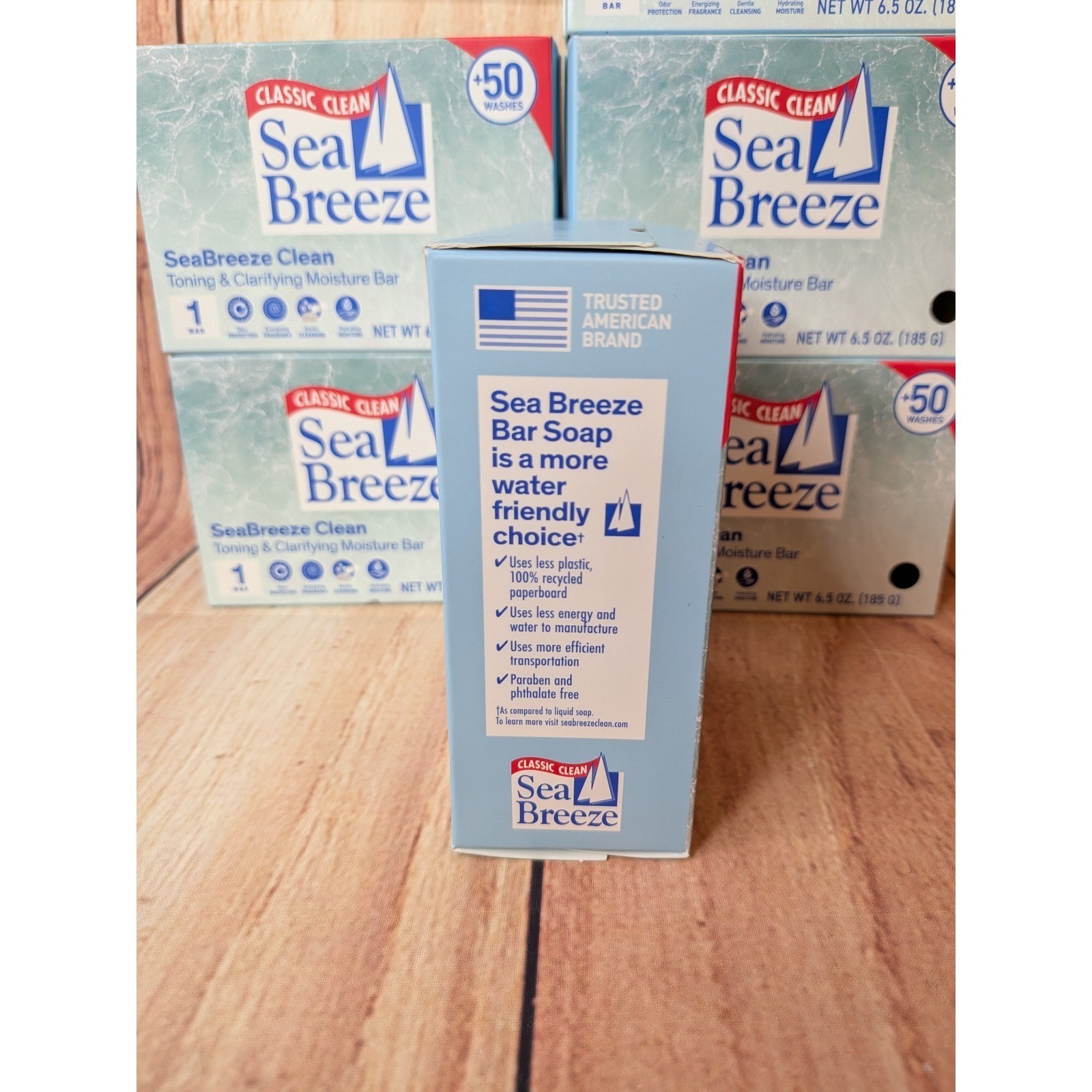 Sea Breeze Classic Clean Toning & Clarifying Moisture Bar Soap 6.5 oz 6 Pack