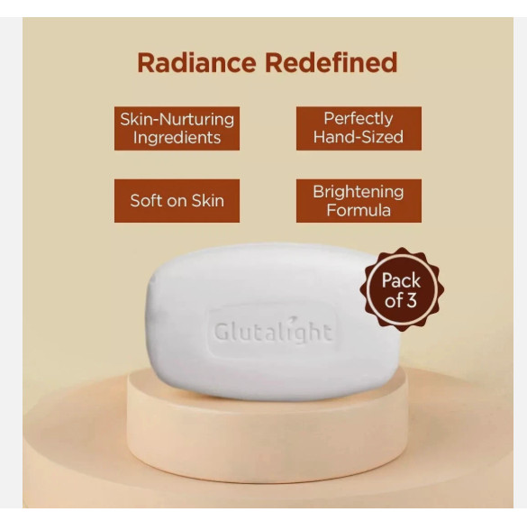 Glutalight Skin Brightening Soap For All Skin Types 75gm Each( Pack Of 3)