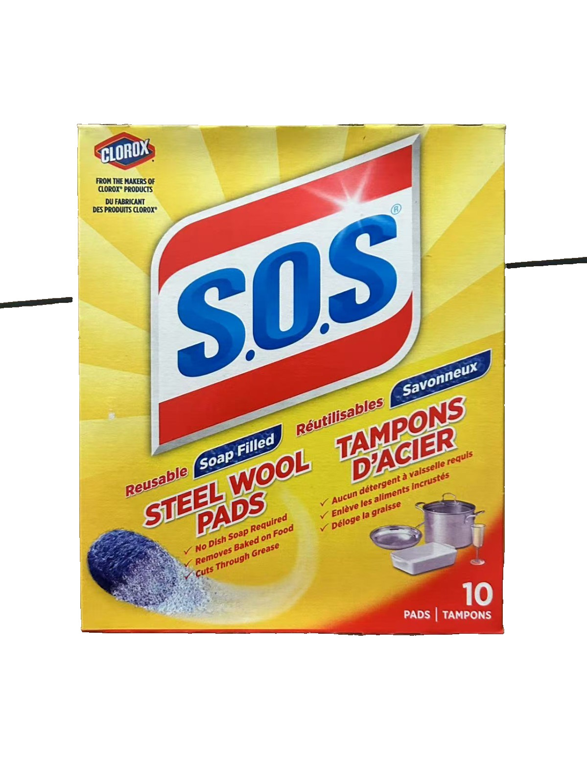 S.O.S. Steel Wool Soap Pads 10 count (Pack of 6)