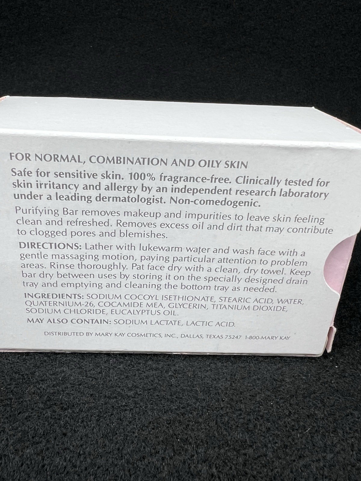 Mary Kay Purifying Bar Fragrance-Free 4.2 oz w/ Soap Dish/Case MPN 4419 Sealed