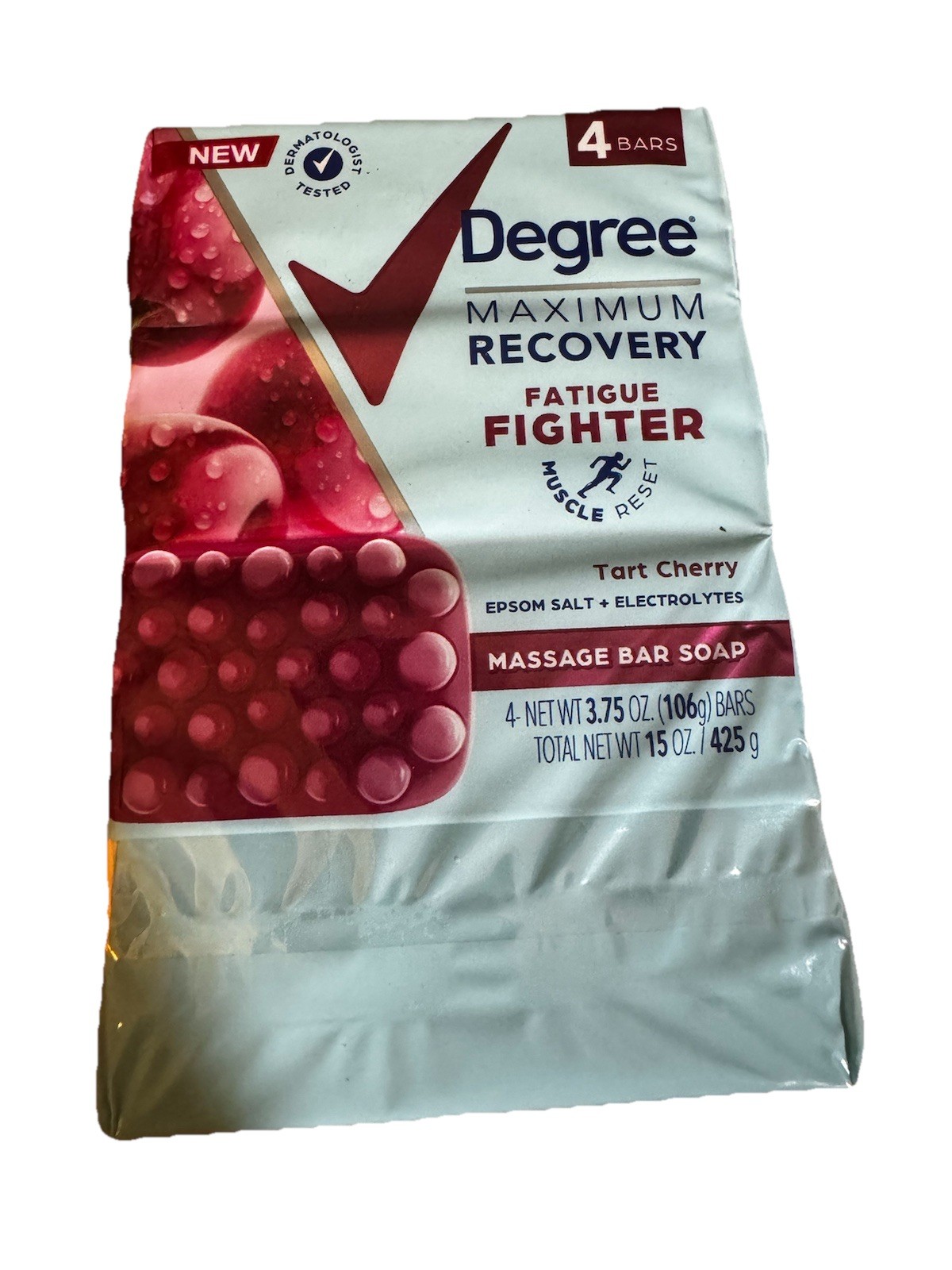 Degree Maximum Recovery Tart Cherry Massage Bar Soap 4 Pack