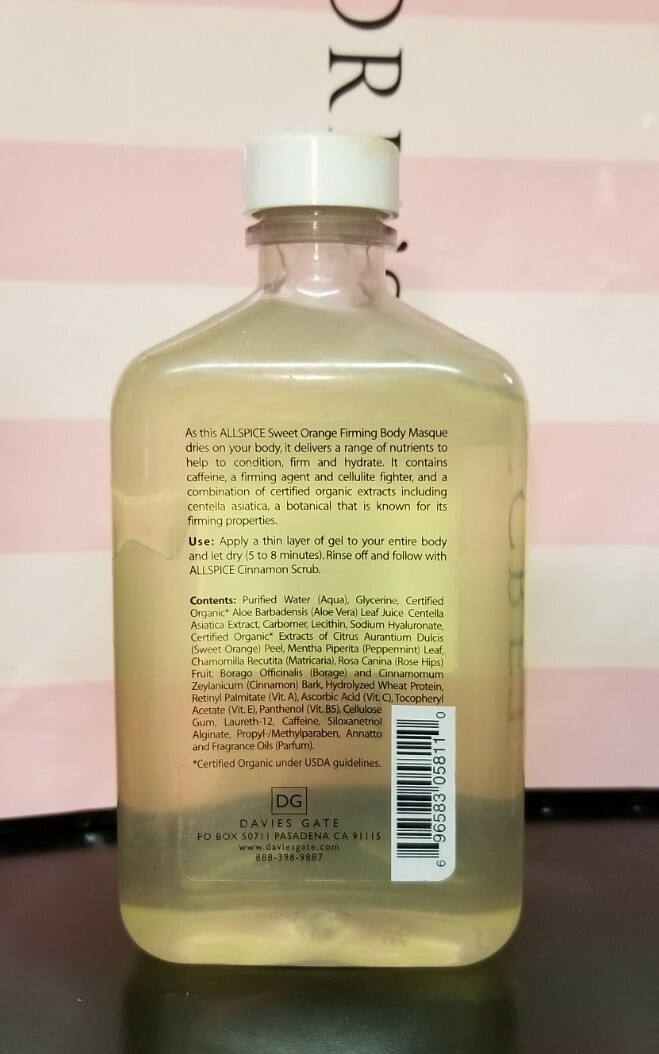 NEW Davies Gate Allspice Sweet Orange Firming Body Masque 8.5 oz RARE