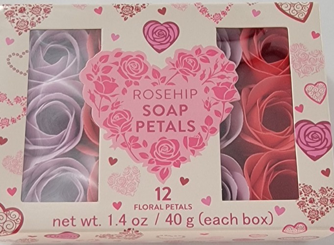 Rosehip Scented Floral Soap Petals Pretty Pink Rose Soap 12 ct.
