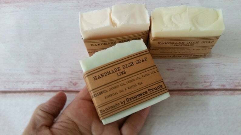 Handmade Dish Washing Soap Bars 3 Pack Citrus Aromatherapy Zero Waste 100 Grams